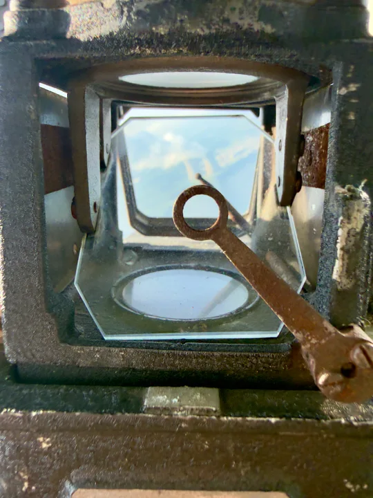 Looking through an observation window